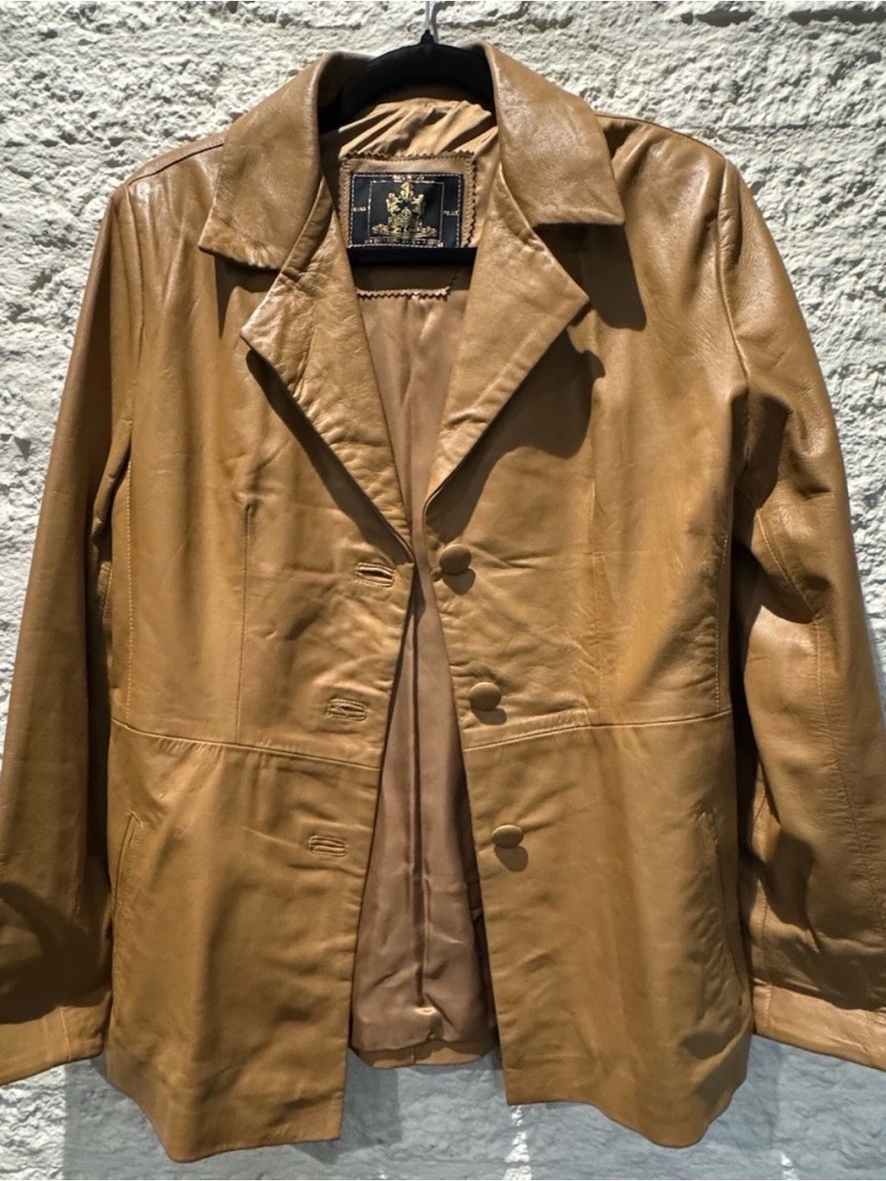 Vintage Italian Leather Jacket Women’s Camel Soft Firenze Italy Tailored US 8 VG